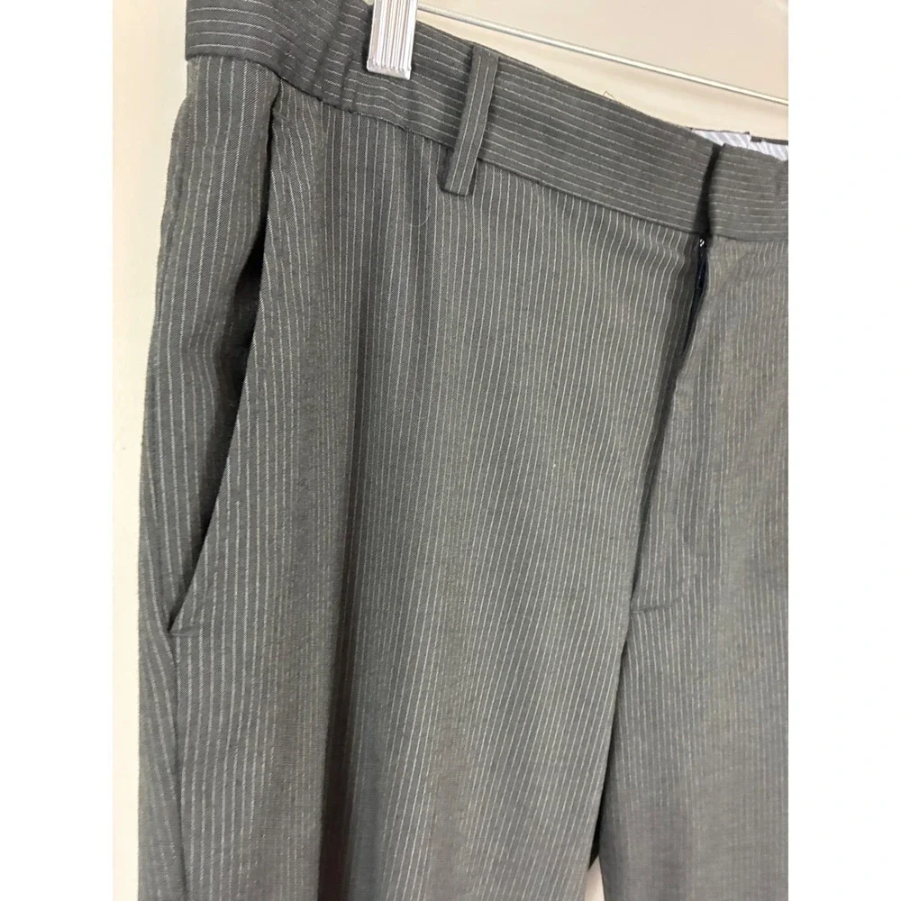 Banana Republic Dress Pants Mens 36x30 Grey Pinstripe Excellent Preppy Trousers
